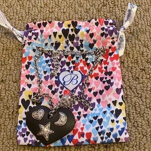 Brighton Silver and Black Heart Necklace